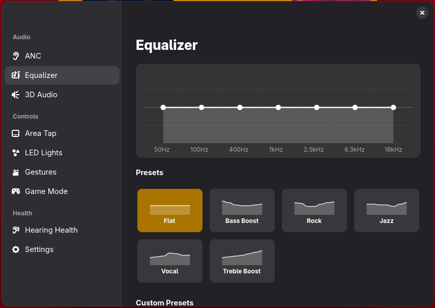 Equalizer screen