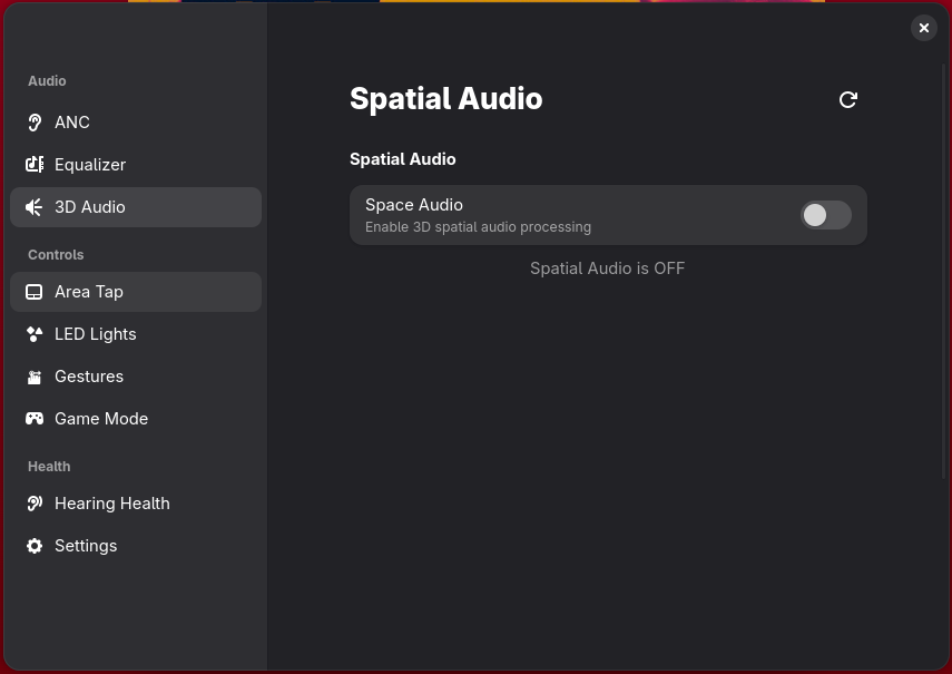 Spatial audio screen